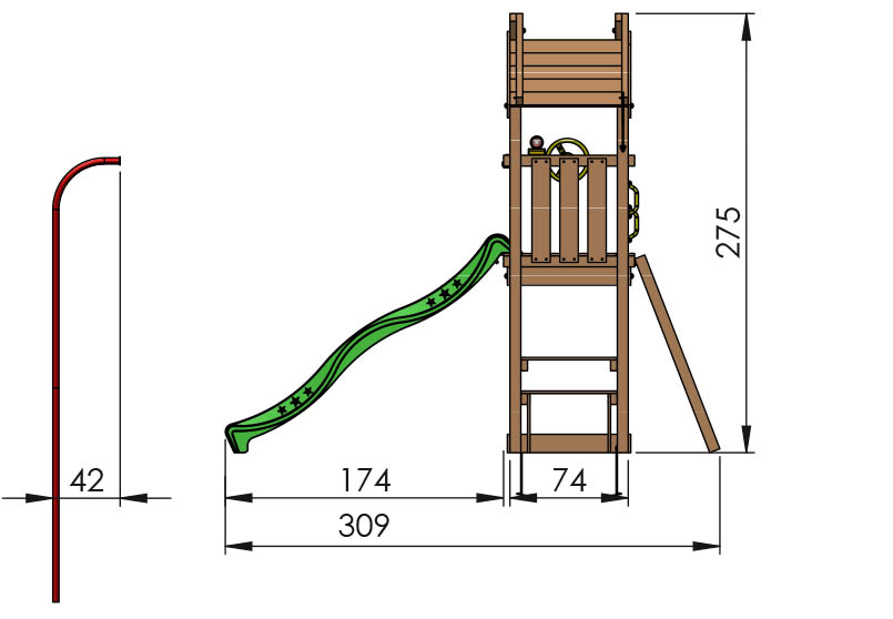802 208 Jungle Totem dimensions side