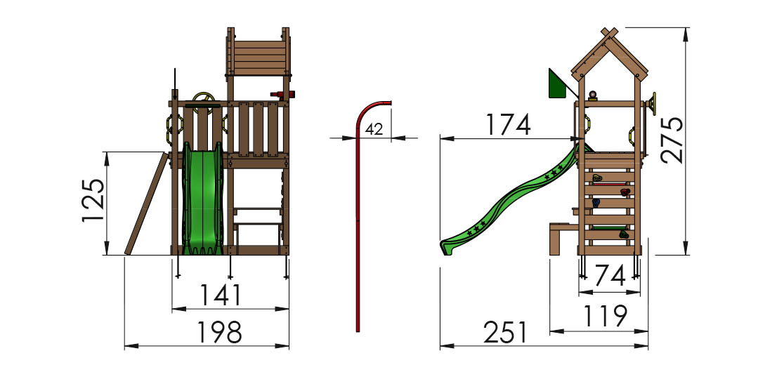 803 208 Jungle Teepee single dimensions